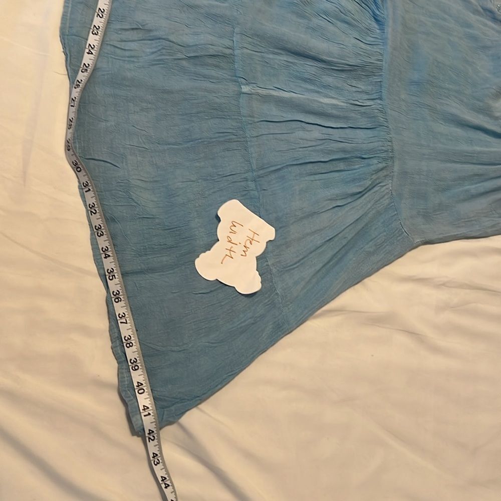 NWT BE beach size XL adjustable spaghetti strap blue embroidered sheer sundress - Picture 12 of 12
